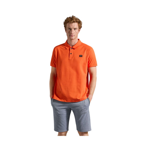 Polo Uomo in cotone piqué con badge Arancio PAUL & SHARK- Francavilla Moda
